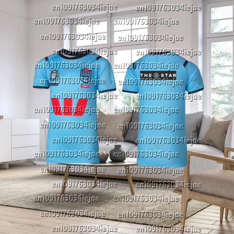 

Adult Mens Size Tops Quality Children Clothes 2024 Nsw Blues State Of Origin Indigenous Rugby Jersey Men Boys Tee Kids T-Shirt