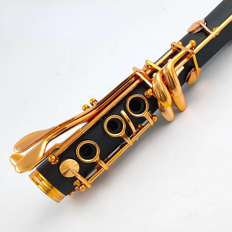 Clarinetto in Sib Lacca Oro 17 Tasti Sib Klarnet Nero Clarinete E111