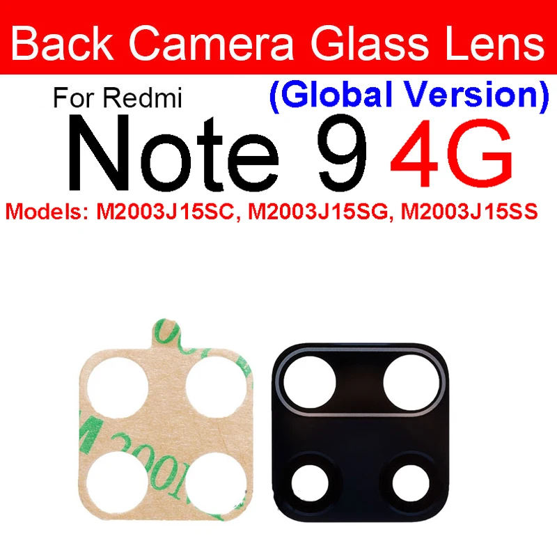 Main Rear Camera Glass Lens Frame Holder For Xiaomi Redmi Note 9 9s Note 9 Pro 5G Back Glass Lens Cover Adhesive Sticker Parts