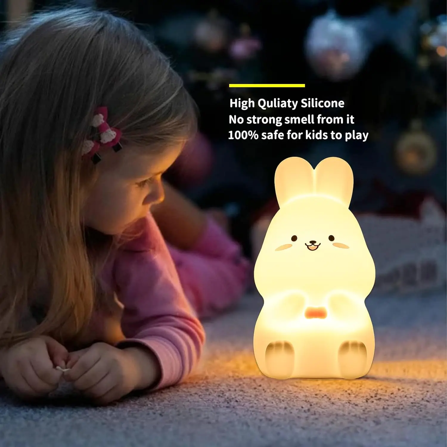 7 Color Little White Rabbit  Bedroom Bedside Nightlights Breastfeeding Night Light Decoration Birthday Gift Children Lamp