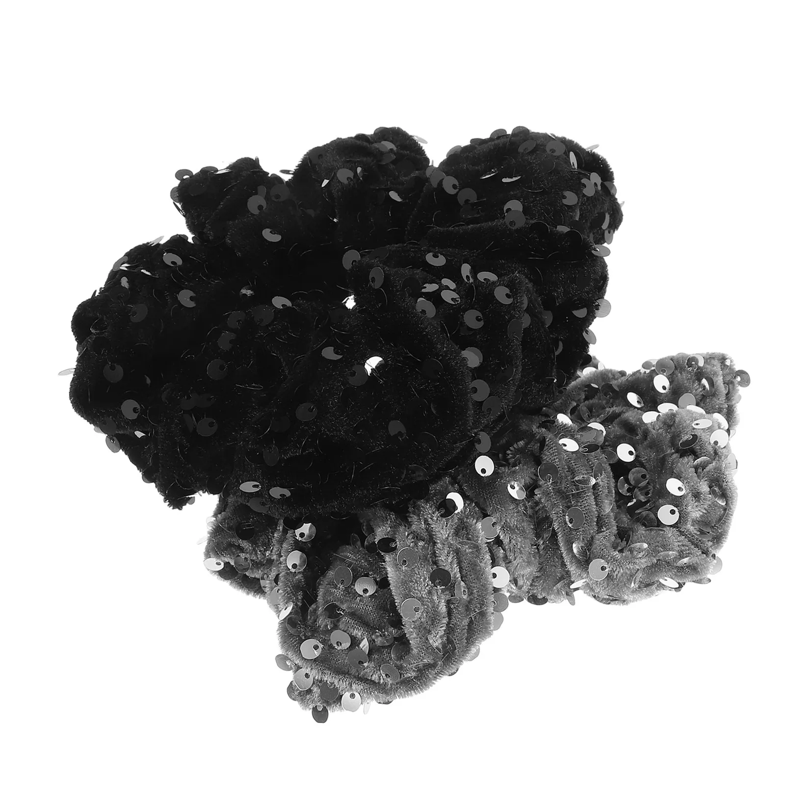

2Pcs Women Hair Ties Elastic Scrunchies Gentle on Hair Sequins Decorative Ponytail Holders for Makeup Face Washing Styling