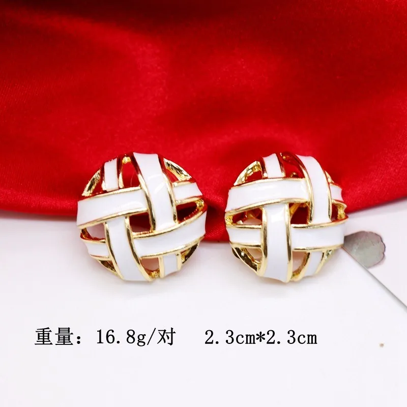 

Medieval Ear Clips, Hong Kong Style Ear Clips, Silver Needle Earrings, White Red, Black Drip Glaze, Retro Stud Earrings, Ear Cli