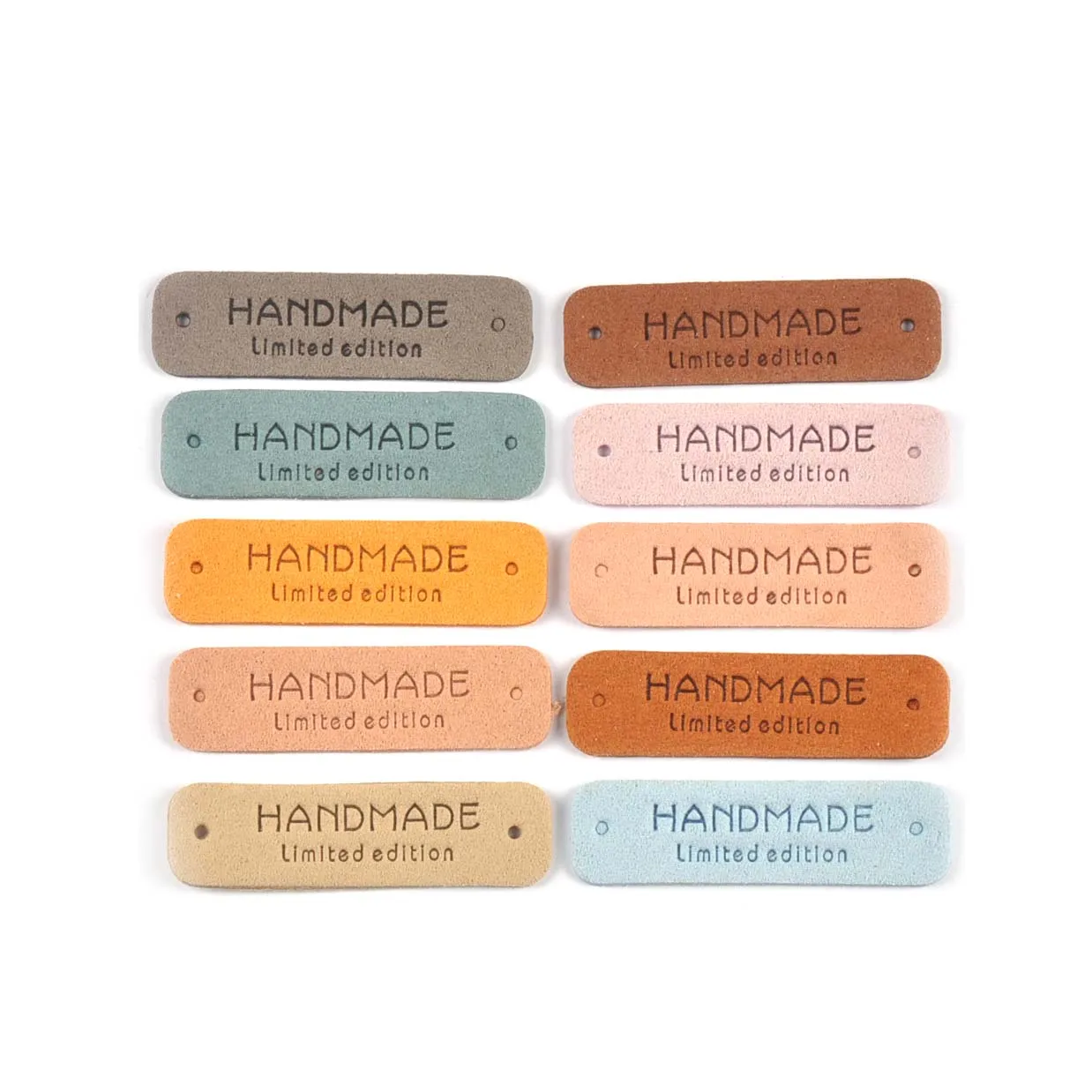 20Pcs 15x55mm Multicolor Rectangle Pu Leather Embossed Handmade Labels For Sewing Accessories DIY Supplies Bags Clothing Tags