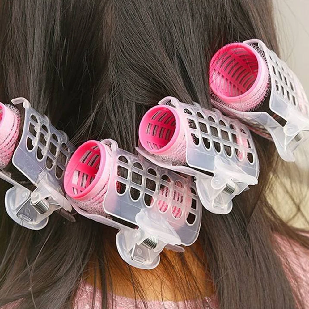 3pcs/set Pink Self-Grip Hair Curler Roller Lazy Curling Iron Self-service Curling No Heat Hair Bangs Volume Hair Styling Tools