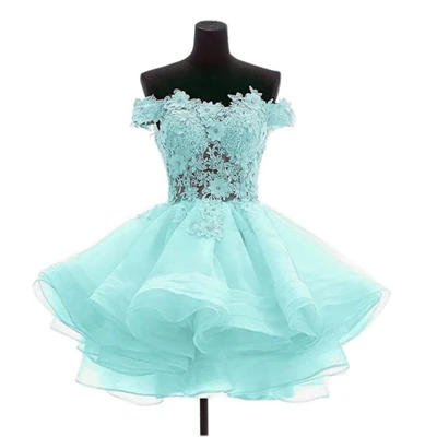 Customized Above Mini Short Prom Dresses Sweetheart Appliques Organza Homecoming Graduation Formal Party Gown robes de soirée