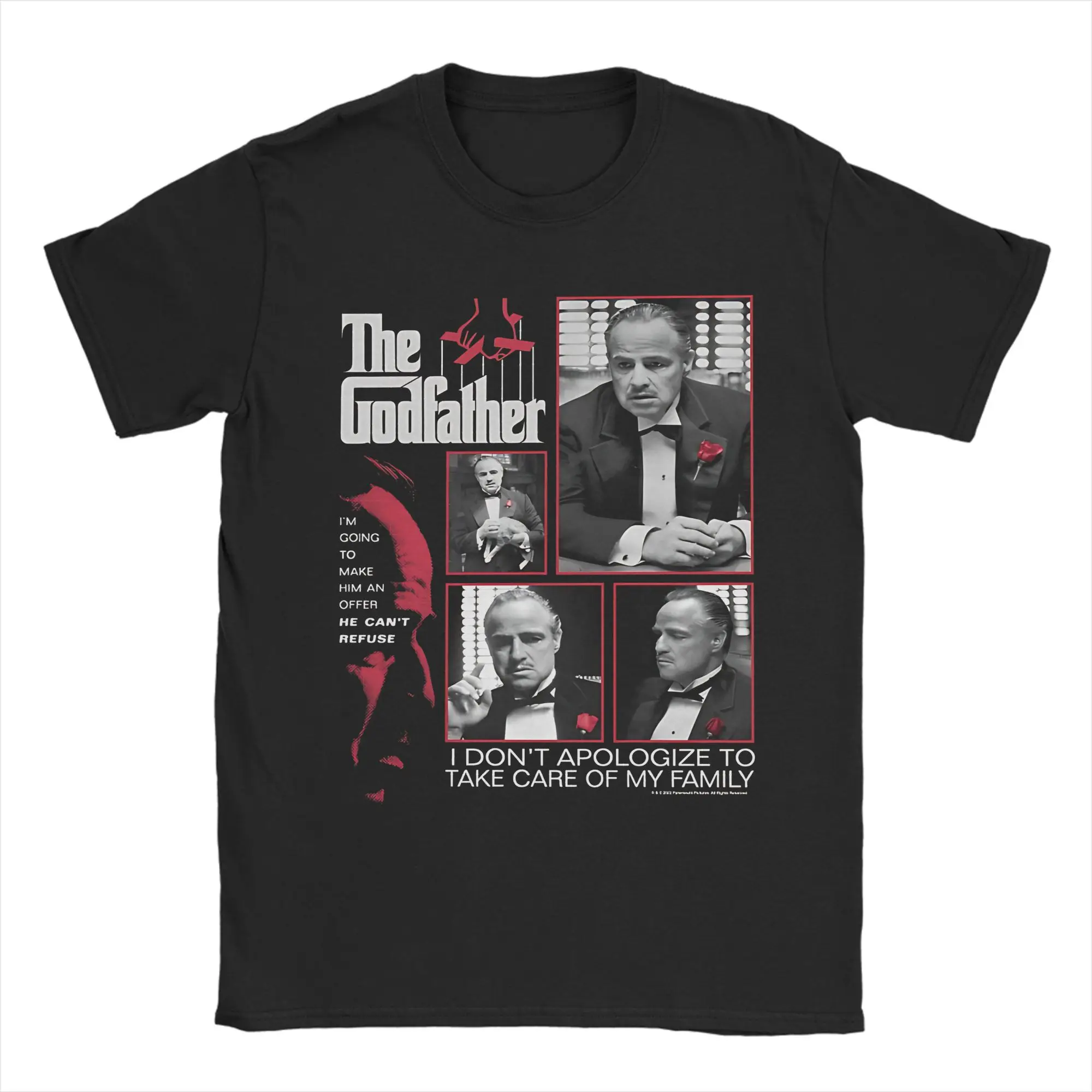 

Мужские и женские футболки с цитатами «Крестный отец Вито Корлеоне», хлопковая одежда, винтажные футболки с короткими рукавами и круглым вырезом, футболка больших размеров