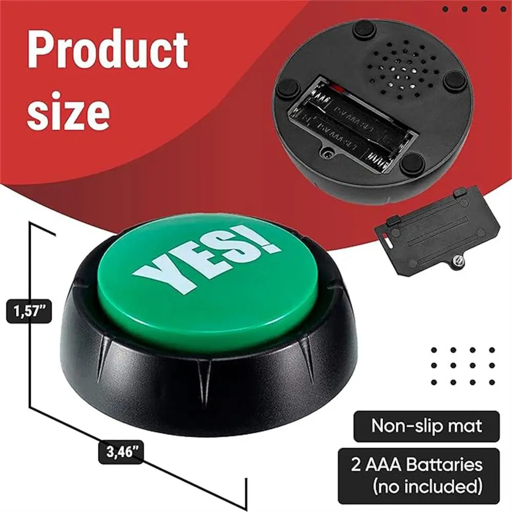 Sì No Button & than disguess Button, risposta buzzer Set di 4 cicalini per spettacoli di giochi, pulsante audio, Gag Gifts