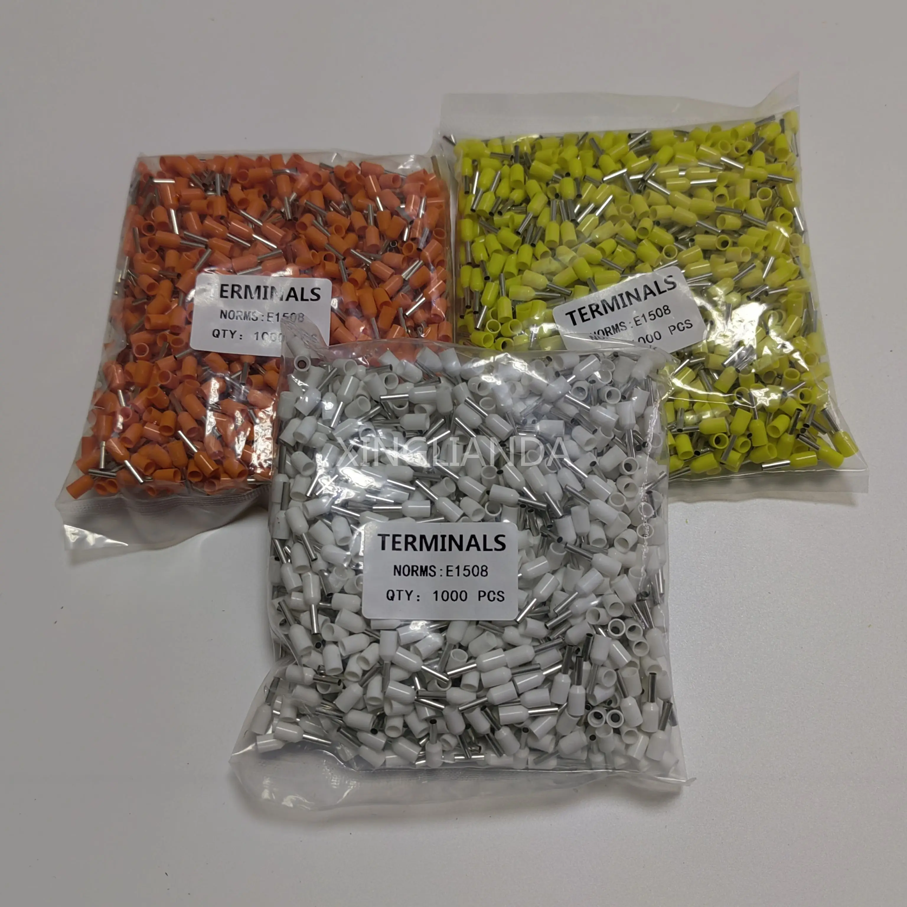 1000 peças e1508 virolas isoladas bloco terminal cabo final conector de fio terminal de crimpagem elétrica