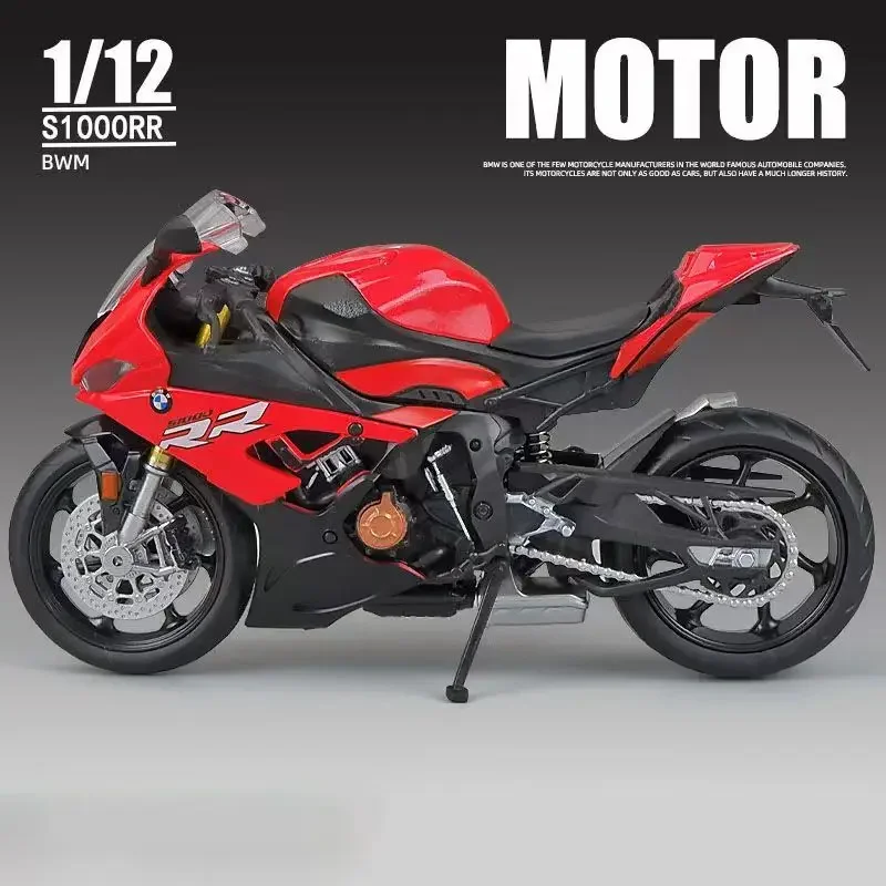 1/12 BMW S1000RR Motorcycle Toy 1:12 RMZ City Diecast Metal Racing Model Super Sport Miniature Collection Gift For Boy Children