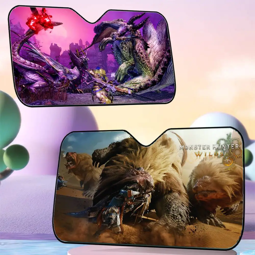 

Автомобильный солнцезащитный козырек Game M-Monster-Hunter, автомобильный солнцезащитный козырек, солнцезащитный козырек для окна, солнцезащитный козырек на переднее лобовое стекло, внутренняя передняя перегородка, солнцезащитный козырек