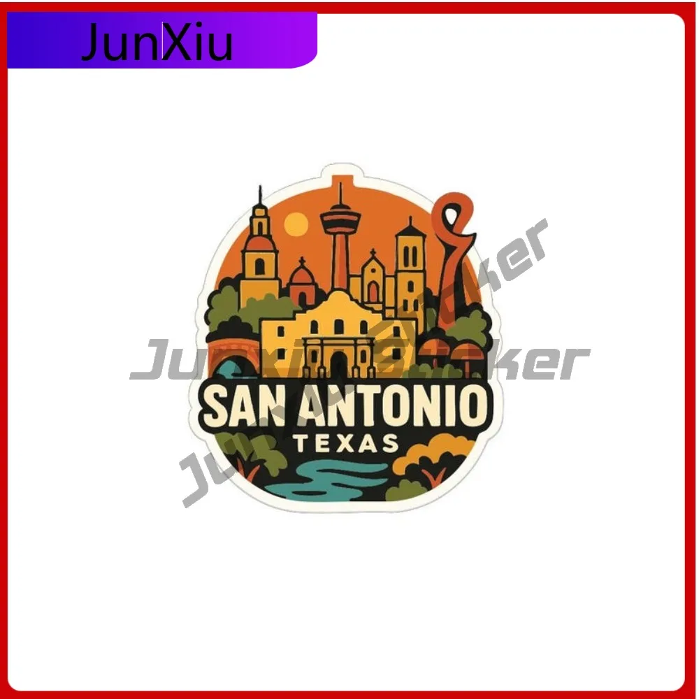 

San Antonio Texas Travel Sticker Decoration Vinyl Die-cut Decal City Skyline Landmark Design Stickers Motorcycle Bumper Truck