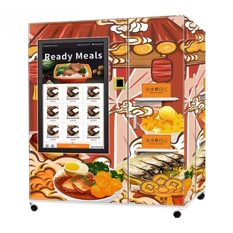 Smart Customized Refrigerated Vending Machine Microwave Heated Pasta Rice Pre-meal Bento Lunch Box