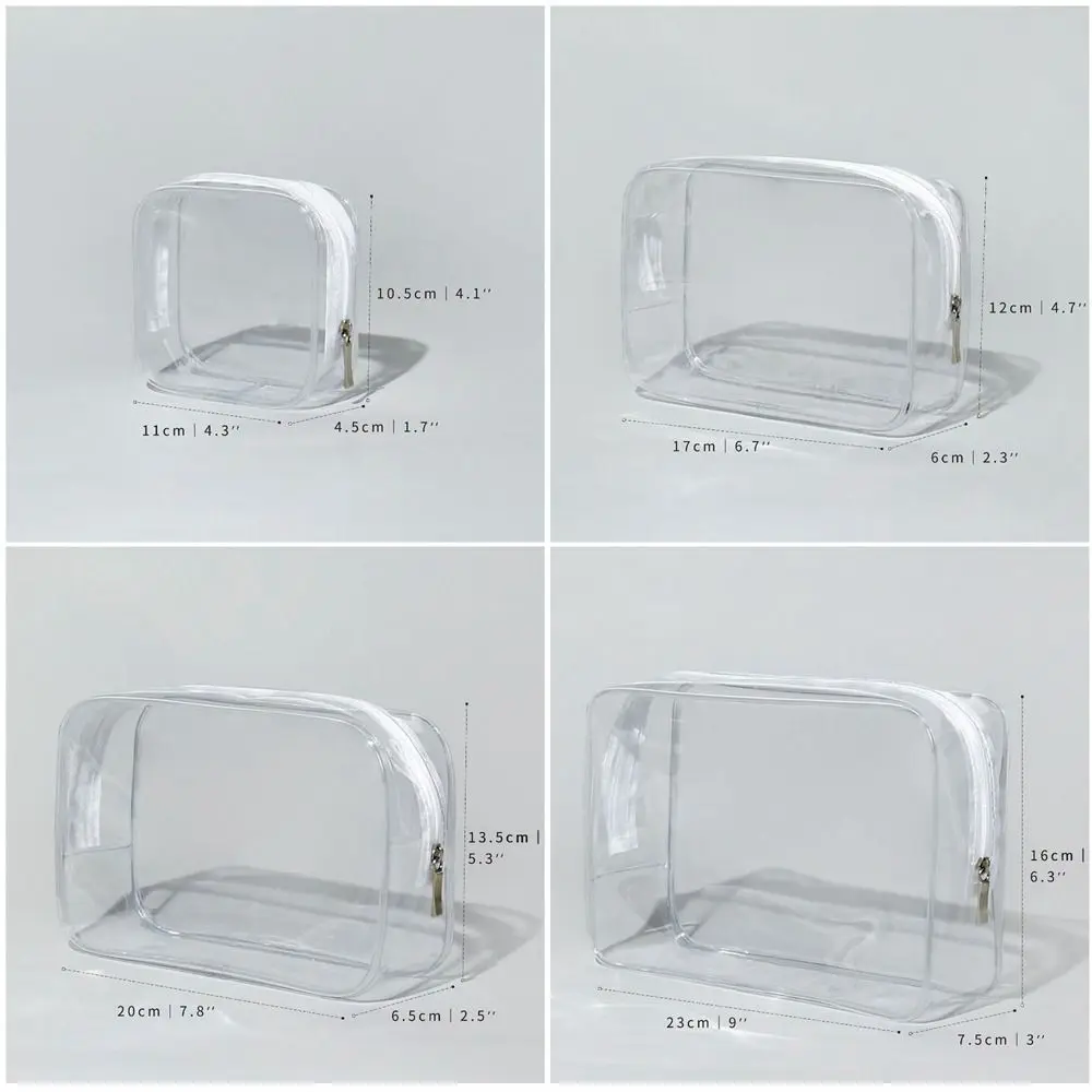 투명 인쇄 휴대용 PVC 세면백 다기능 다양한 스타일 여행용 정리 가방 지퍼/자가 밀봉 투명 메이크업 파우치