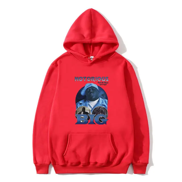 Rapper The Notorious Big Vintage Graphic Hoodie Rap Biggie Smalls Print Hooded Tracksuit Men Women's Hip Hop Oversized Hoodies