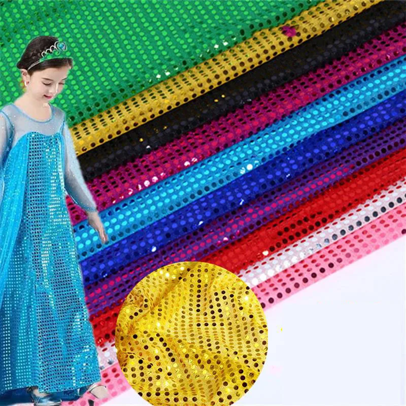 100CM wide 6MM Large Sequin Sequin Fabric Stage Curtain Wedding Background Performance Dance Clothing Fabrics DIY Doll