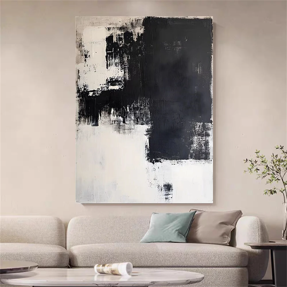 

handmade Knife Paint Blue Rough Texture Abstract Oil Painting On Canvas Nordic Modern Wall Art Living Room Home Decor Artwork