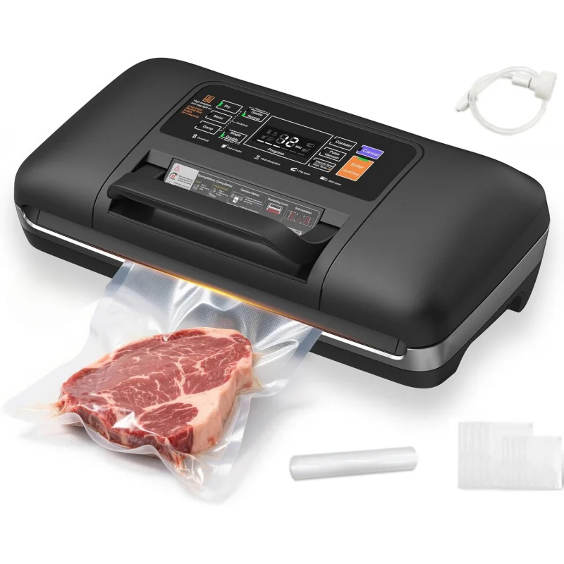 Vacuum Sealing Machine for Both Dry and Wet Use, Fully Automatic, High Suction Power, One-Touch Quick Freshness Lock