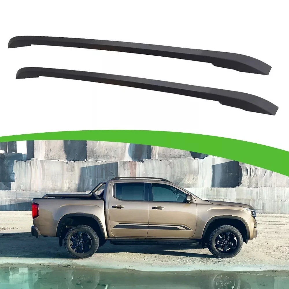 2Pcs for VW All New Amarok 2023 2024 + Aluminum Top Side Rail Bar Roof Rail Rack