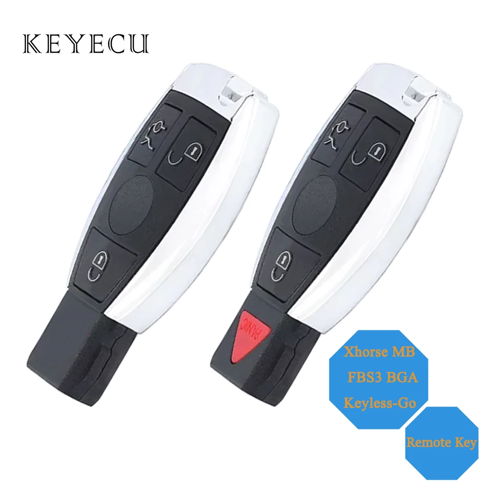 

Keyecu For Mercedes Benz W204 W207 W212 W164 W166 W221 Xhorse MB FBS3 BGA Keyless-Go Smart Remote Key Fob 315MHz / 433MHz