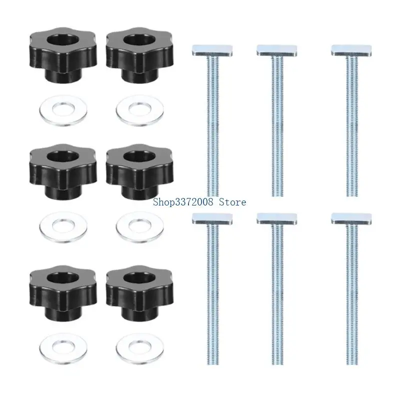 Metal 8Mm T Track Screw 8Mm Star Screw With Ergonomic Star Knob For Secure Fastening In Woodworking Professional