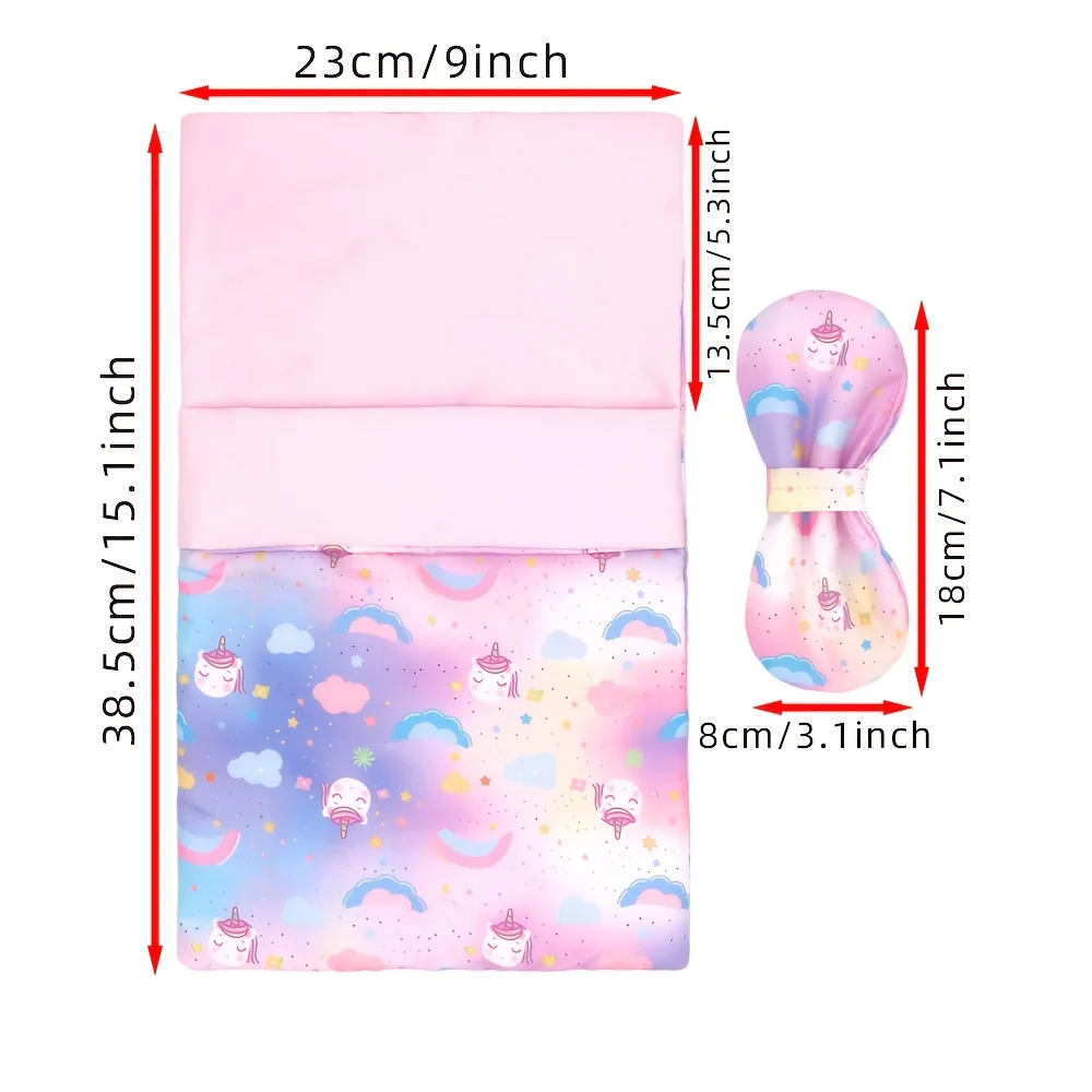 Nieuwe schattige pop slaapzak geschikt voor 12-14 inch herboren poppen en 11,81 inch popaccessoires (exclusief poppen)