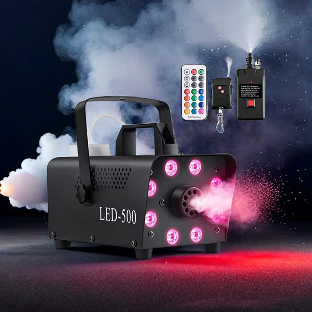 

500W LED RGB Wireless Remote Control Fog Machine DJ Disco Smoke Machine For Party Wedding Halloween Stage Effect Fogger