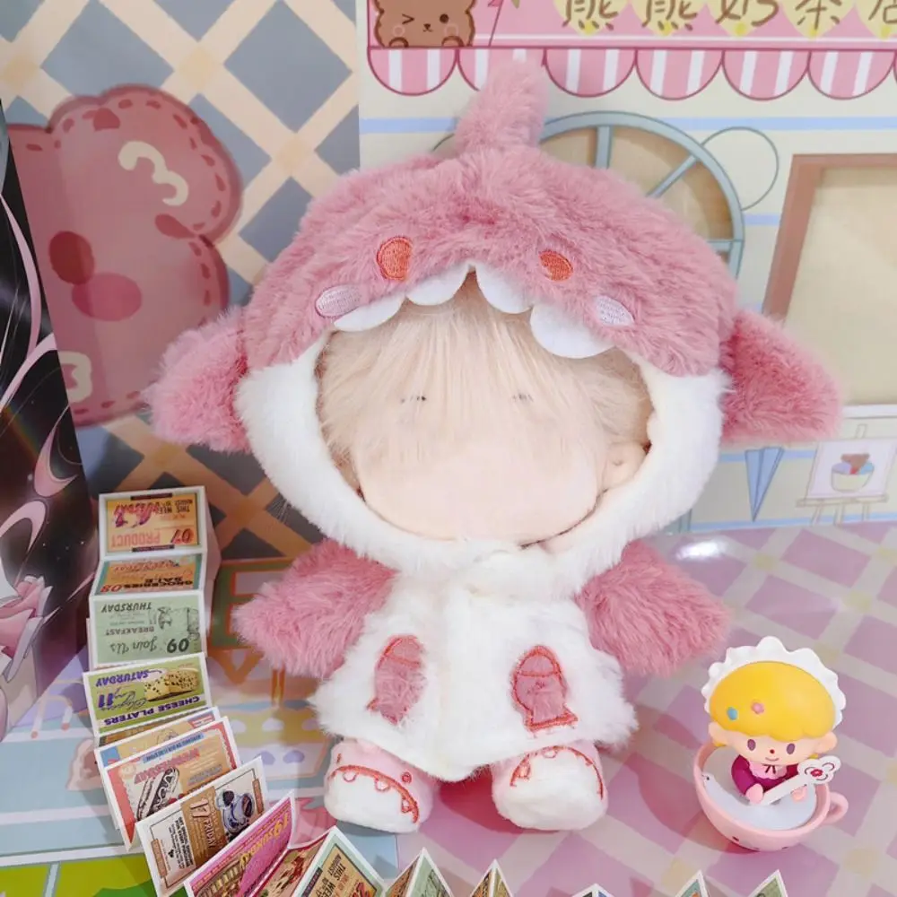 20cm Doll Clothes Pink Blue Replacement Outfit Cartoon Shark Coat Doll Accessories Changing Dressing Game Miniature Hoodies