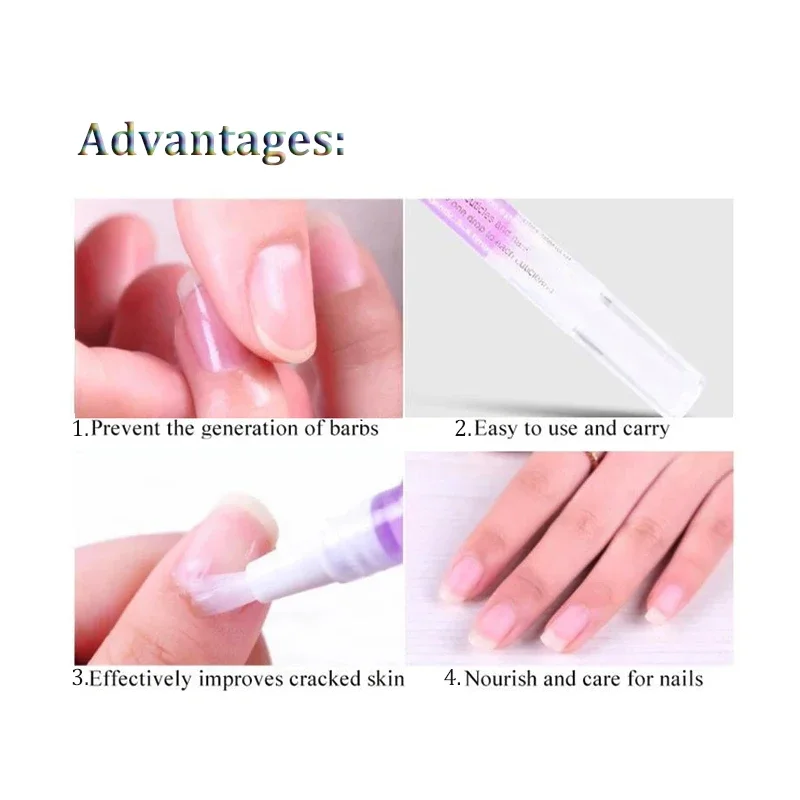 Verhéritage à ongles professionnel Nourrir la peau Stylo à l'huile nutritionnelle pour les ongles, CuemployManual Revizer, Prévenir le traitement Agnail, 3ml, 6 pièces