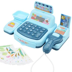 Cashier Toy Cash Register Playset Supermarket Checkout Toy With Sound And Light Shopping Cashier Role Play Game Set For Kids