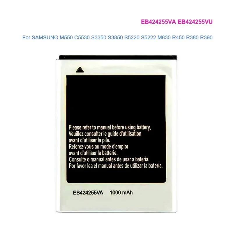 Baterai Ponsel EB424255VA EB424255VU untuk Samsung M550 C5530 S3350 S3850 S5220 S5222 M630 R450 R380 R390 SCH-R560 R561