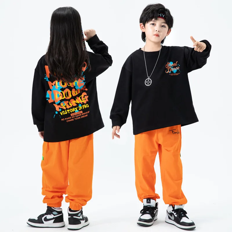 Mädchen Hip Hop Kleidung Kinder Langarm Top Sweatshirt Jogger Hosen Kinder Herbst Street Dance Outfits Teen Streetwear Kostüm