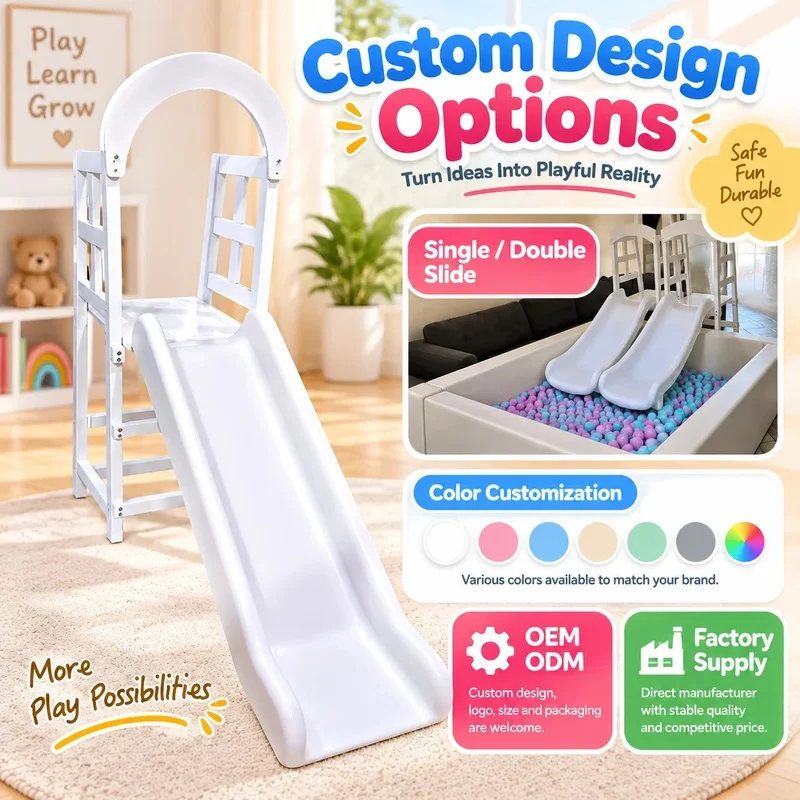 Commercial 4ft 5ft 7ft Soft Play Ball Pit Slide Indoor Playground Equipment for Kids Kindergarten Amusement Park Daycare Center