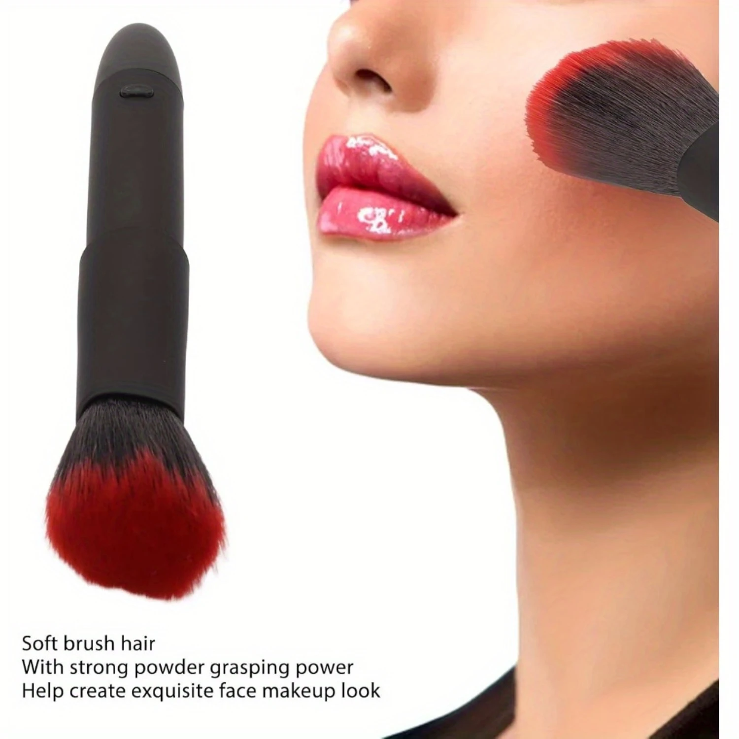 Makeup Brush, Portable 10 Gears Vibration Frequency  Face Brush Rechargeable Adjustable Multifunctional Waterproof Blush Brush f