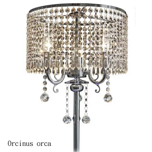 

New European style modern luxury romantic dimming storefront living room simple K9 crystal floor lamp bedroom bedside lamp