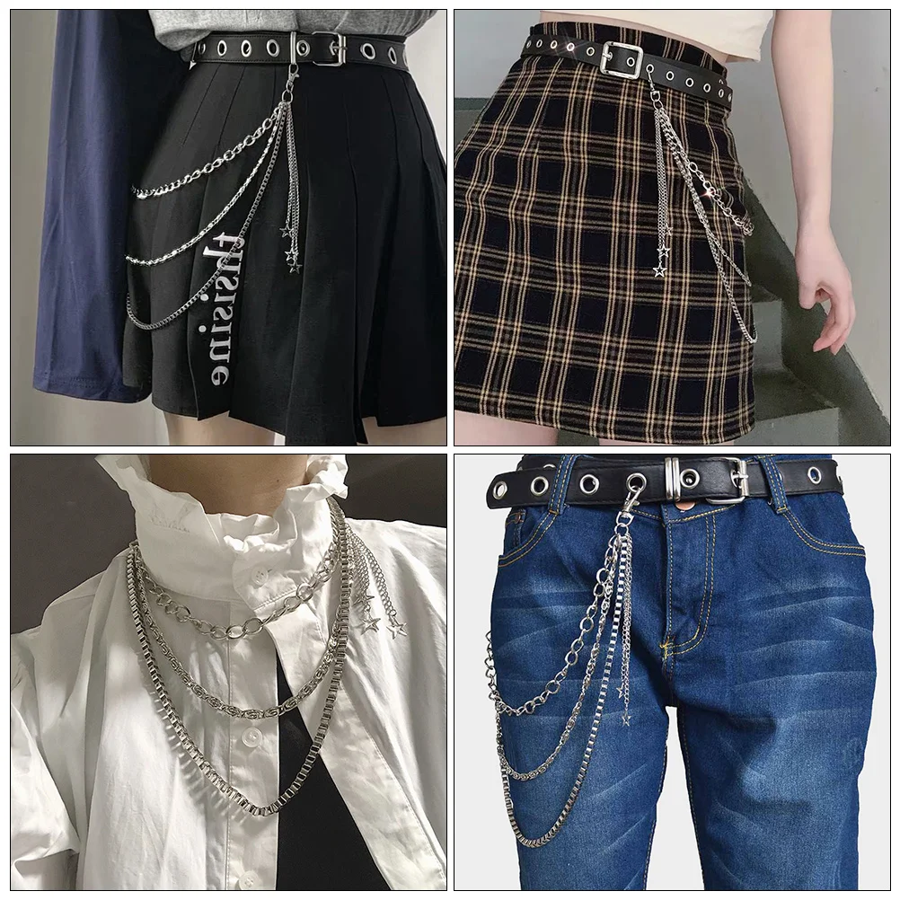 

1 pc Alloy Waist Chain Multi-Layer Star Pendant For Jeans Pants Skirt Disco Party Casual Unisex Hip-Hop Trendy
