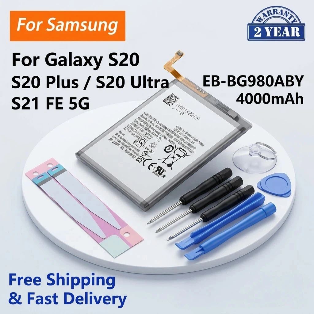 

Replacement Battery For Samsung Galaxy S20 Ultra S20 Plus S20 S21 FE EB-BG988ABY EB-BG980ABY EB-BG985ABY BG990ABY