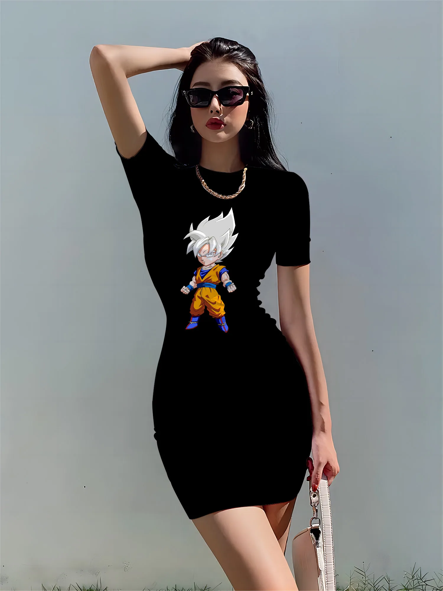 

Zevity Vegeta Dress Woman Dragon Ball Z Elegant Dresses for Women Fashion Goku Sexy Cartoon Summer 2024 Sensual Y2k Bodycon Goku