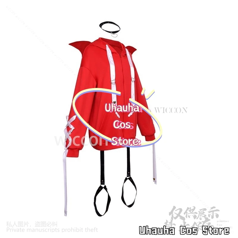 Gioco Anime Needy Girl Overdose Cosplay Ame KAngel Costume Felpa con cappuccio rossa per donne Ragazze Parrucche Abiti da festa di Natale personalizzati
