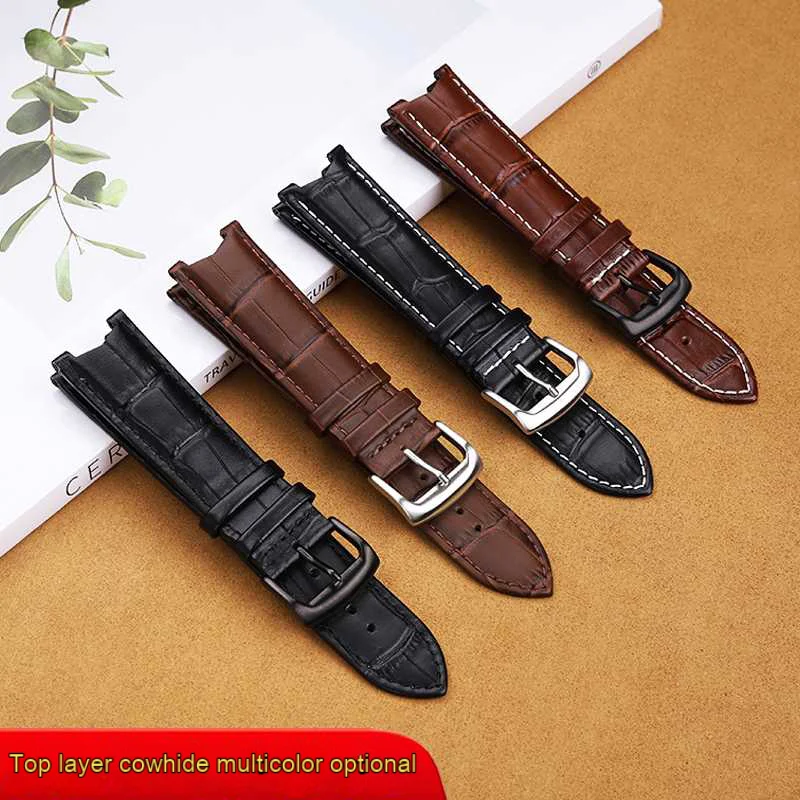 Genuine Leather WatchBand 22mm For CASIO Edifice 5051 EF-524 EF-524D-7A EF-524SP-1A Bracelet Cowhide Watch Strap Men Wrist band