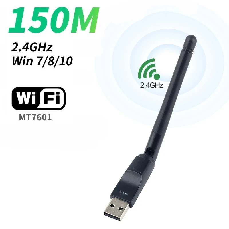 150Mbps RTL8188 Mini USB WiFi Adapter Wireless Network Card 2.4GHz 2dbi Antenna Signal Receiver Dongle for PC Laptops Windows