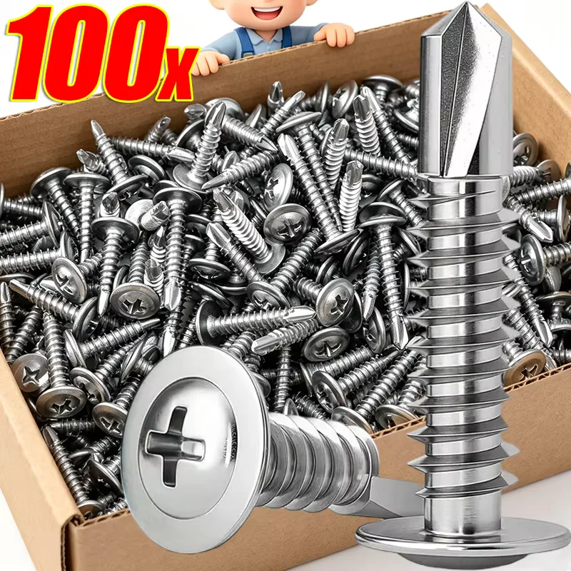 #8 M4.2 Stainles Steel Self Tapping Drilling Screw For Metal Wood Thread Phillips Cross Truss Head Sheet Metal Screws Assortment