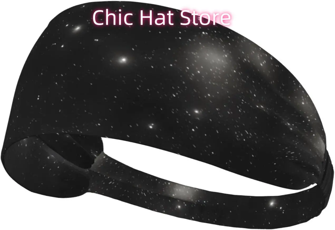 

Black and White Galaxy Elastic Exercise Headband, Fitness Exercise Yoga Cycling Headband, Outdoor Sports Elastic Sweat-Absorbing