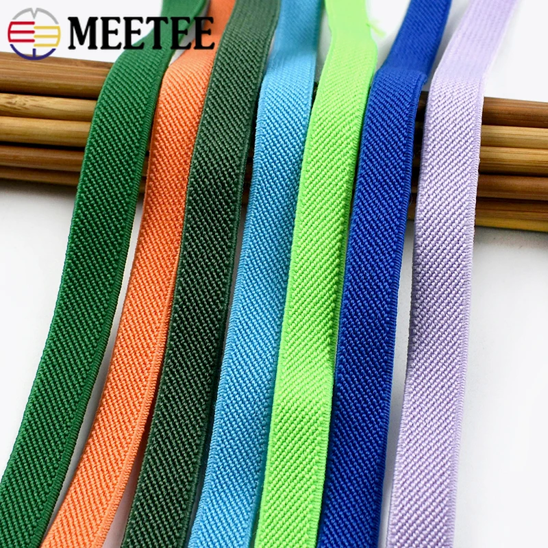 2-10M Meetee Rubber Bands 10mm Elastic Band for Belt Ribbon Trim Garment Jeans Waist Stretch Webbing Tape DIY Sewing Accessories