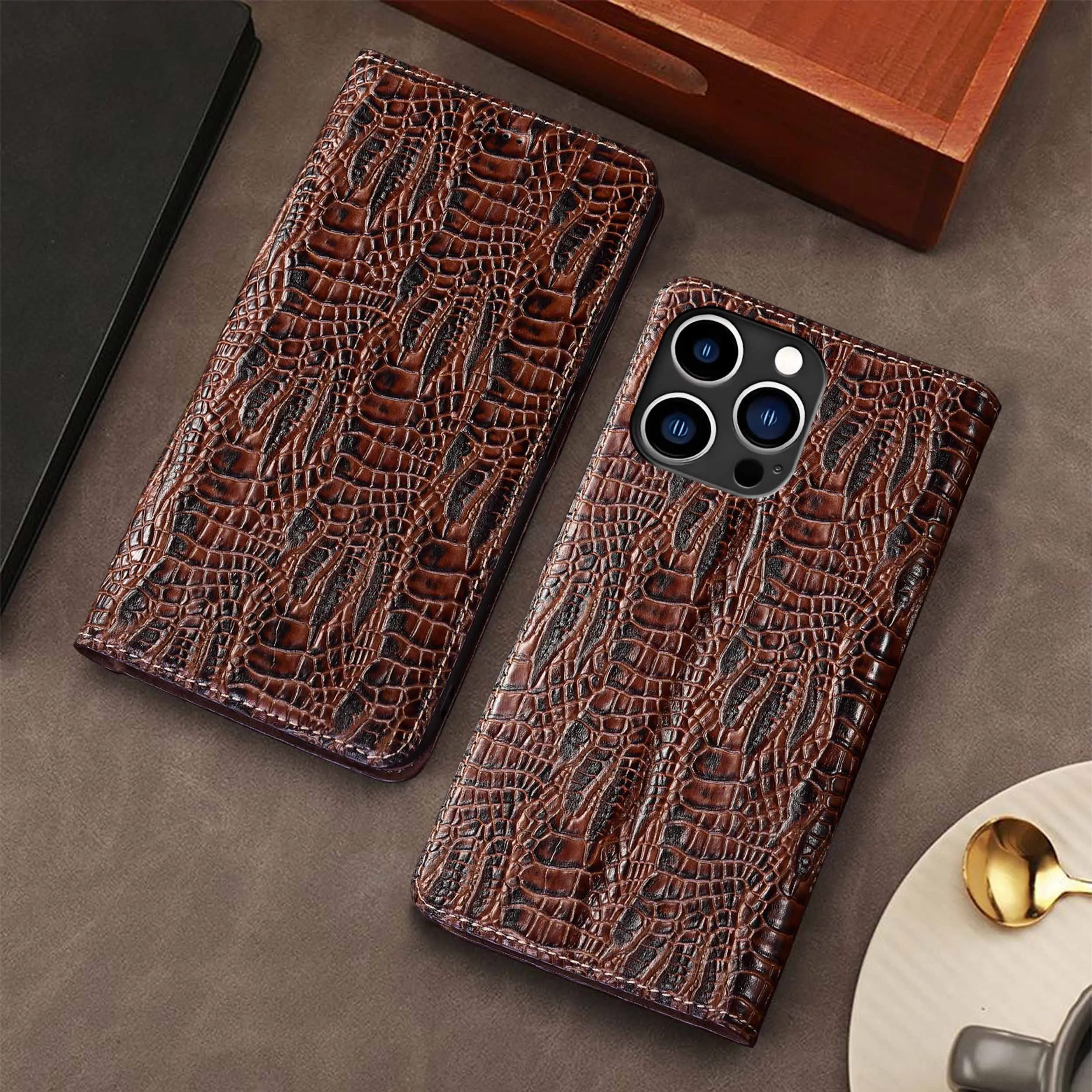 

For Apple iphone X XS XR 11 12 13 14 15 16 16e 17 Pro Max Plus Air Mini Dragon Claw Pattern Genuine Of Leather Flip Phone Case