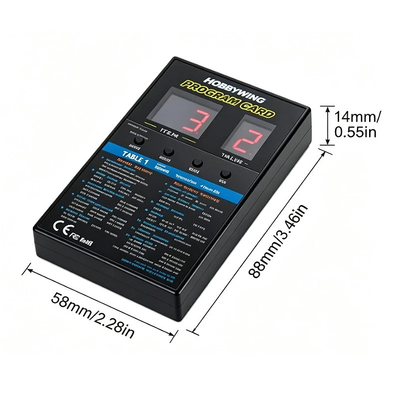 Hobbywing LED Digital Programming Card Compatible with EZRUN QUICRUN SEAKING PLATINUM V1/V2, FLYFUN V5, Skywalker V2 ESC