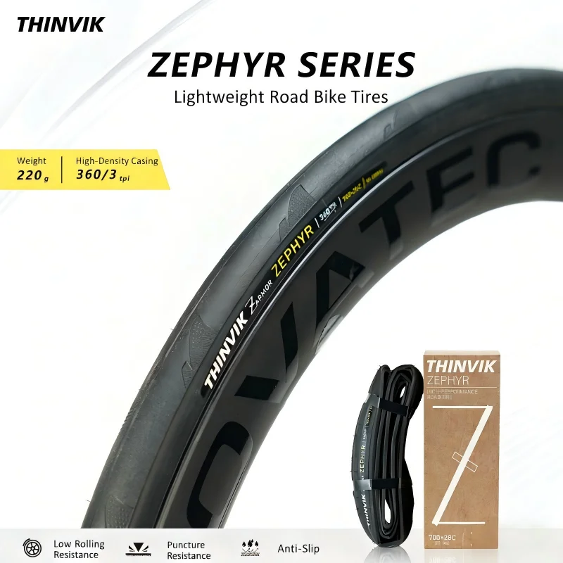 

Thinvik 700x25/700X28C Road Bicycle Tire Lightweight220g/235g 360TPI Training Foldable Clincher Tyres Cycling Tires