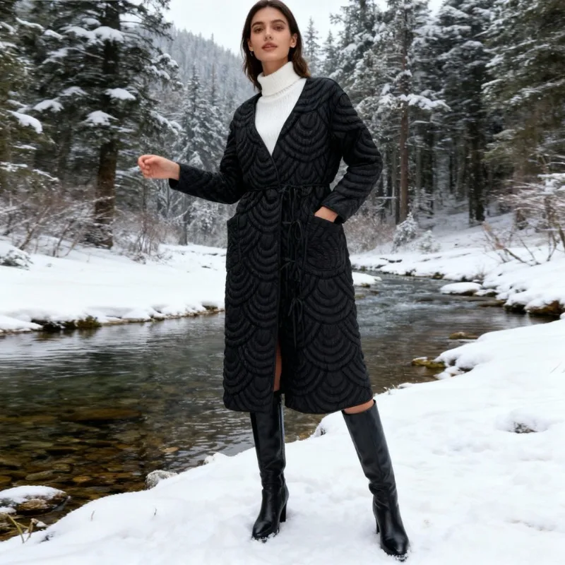 مياكي مطوي الشتاء مقنعين القطن Plisse سترة 2025 فضفاض سستة القسم مائة متوسطة طول سترة قطن عادية المرأة