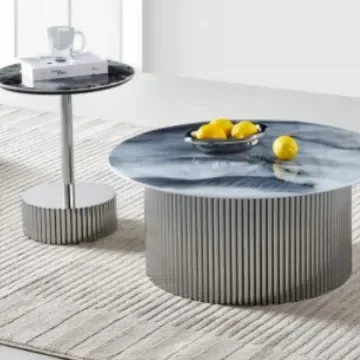 

Nordic, Italian, light luxury, living room, round sofa, side table, small apartment, simple