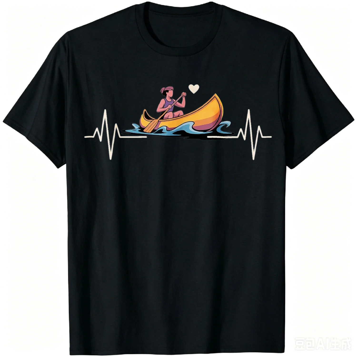 Funny Canoe Art for Men Women Canoeing Canoe Kayak Lover T-Shirt Summer Casual T Shirt Cotton Vintage Clothes Tops