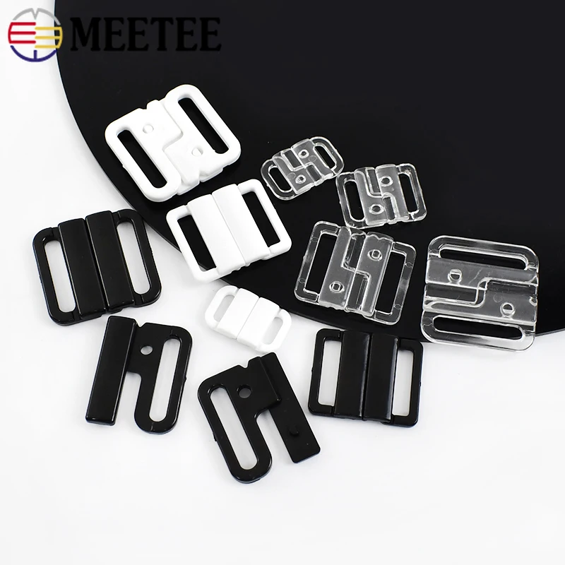 10/30Sets 10/15/20/25mm Plastic Buckle Resin Front Closure Adjustor Snap Button Bikini Underwear Clothes Clasp Sewing Accessory